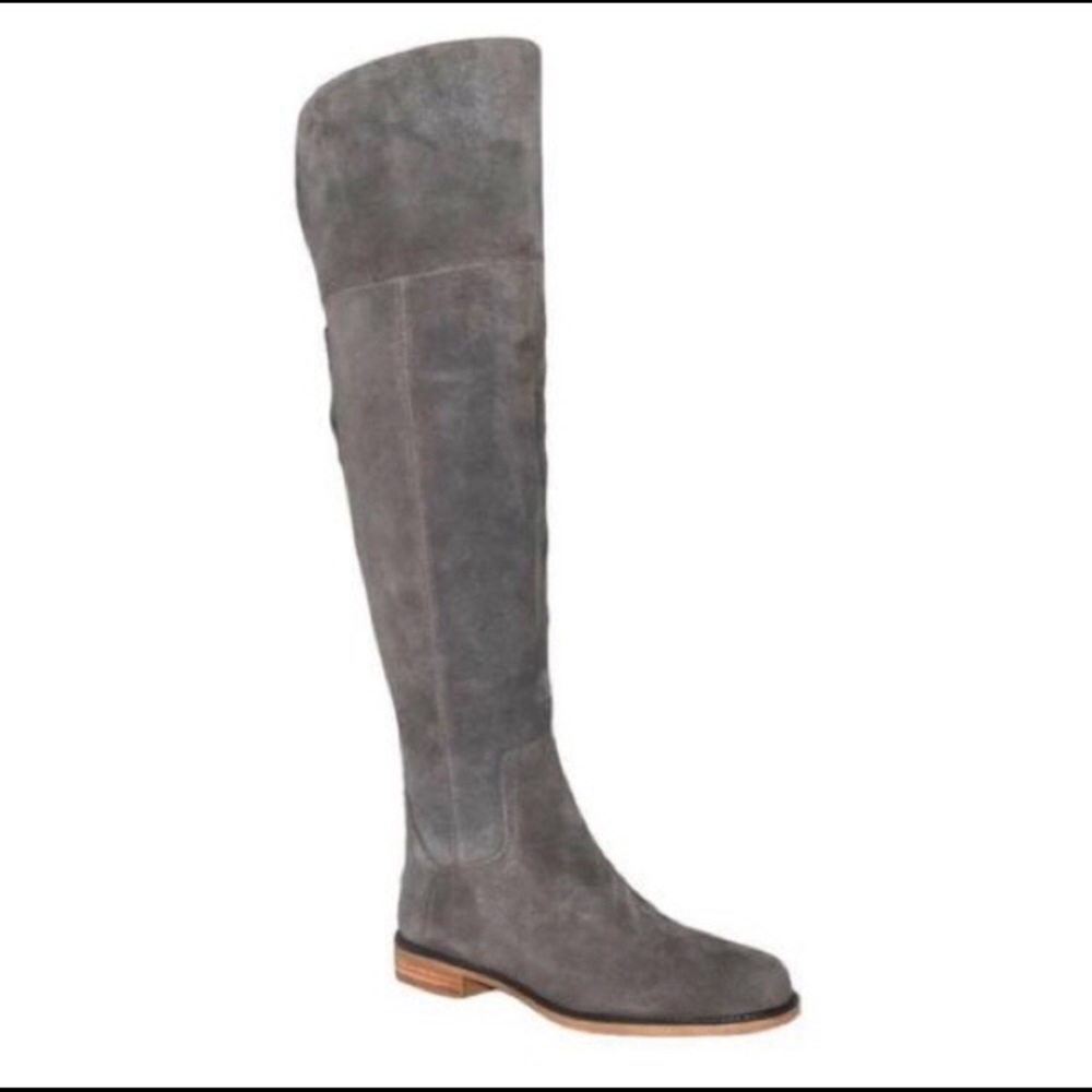 Franco Sarto Grey Suede Carlisle Over Knee Boots